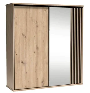 BARBUS Šatní skříň s posuvnými dveřmi dub artisan/černá