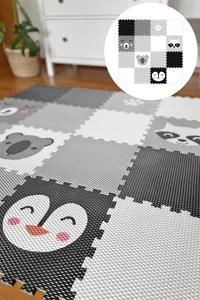 Barevná dětská podlaha Minideckfloor 16 dílů