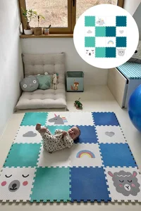Barevná dětská podlaha MiniDeckFloor 16 dílů