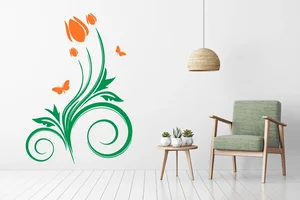 Barevná samolepka Tulipán na zeď