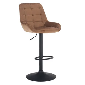 Barová židle CHIRO – hnědá Velvet, kovový rám