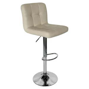 Barová židle KANDY 2 NEW – béžová ekokůže/chrom