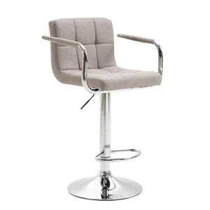 Barová židle LEORA 2 NEW – taupe látka, chrom