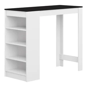 Barový stůl Aravis – bílý s černou deskou 115×50 cm