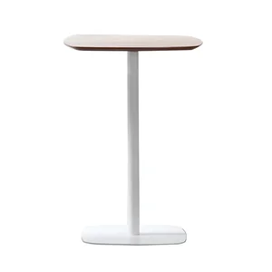 Barový stůl Harlej, dub/bílá, MDF/kov, průměr 60 cm