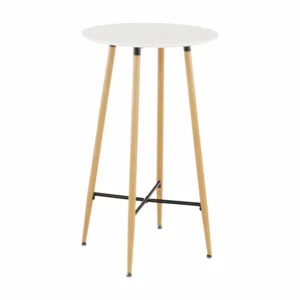 Barový stůl IMAM bílý/dub, průměr 60 cm