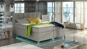 Basilio Boxspring postel s LED osvětlením (140/160/180×200 cm)