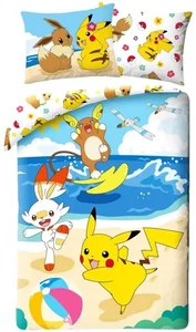 Bavlněné ložní povlečení Pokémoni na pláži 140x200/70x90 cm