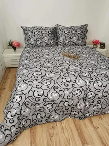 Bavlněné povlečení Ornament šedý TiaHome