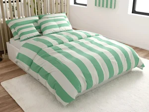 Bavlněné povlečení STRIPES bílo-zelené