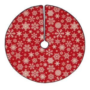 Bavlněný koberec pod vánoční stromeček Butter Kings Freezy Snowflakes, 130 cm