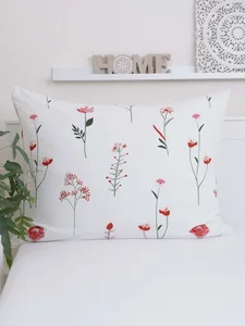 Bavlněný povlak na polštář Vlčí máky bílé 70×90 cm