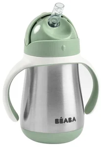 Beaba Termohrnek s brčkem 250 ml zelený