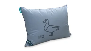 Bedton C-DUR Soft péřový polštář 70x90 cm, krémová sypkovina, tmavě hnědá lemovka