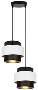 Belis NESS Lustr na lanko 2xE27 60W černá/bílá