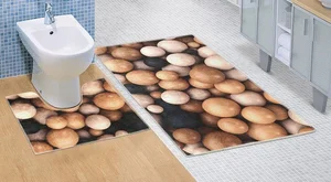 Bellatex Dřevěné koule – koupelnová a WC předložka sada