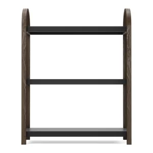 Bellwood Černý přírodní regál s dekorem ořechu 72x90 cm