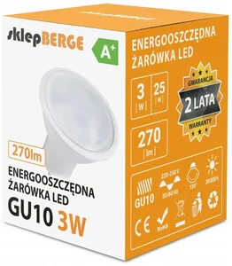 BERGE LED GU10 3W teplá bílá