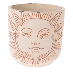 Betonový květináč Dakls Sun 14 cm béžový