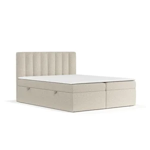Béžová boxspring postel 160x200 cm s úložným prostorem Novento
