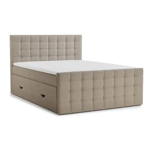 Béžová boxspring postel 160x200 cm s úložným prostorem Tasca – Maison de Rêve