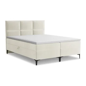 Béžová boxspring postel 180x200 cm s úložným prostorem Pakalana
