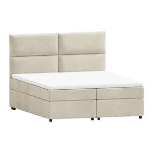 Béžová boxspring postel 180x200 s úložným prostorem – Rico Ropez