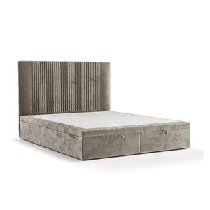 Béžová čalouněná postel 180x200 cm s úložným prostorem Mavel