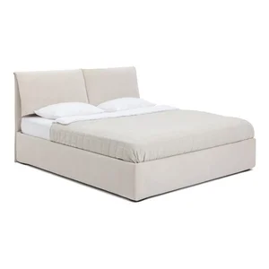 Béžová čalouněná postel s úložným prostorem 160x200 cm Thessa Pillow