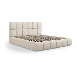 Béžová dvoulůžková postel s úložným prostorem 180x200 cm Bellis