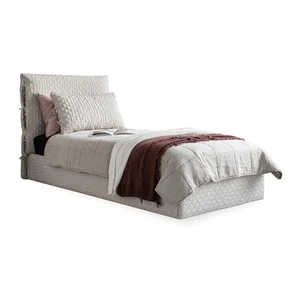 Béžová jednolůžková postel Sleepy Luna 90x200 cm s úložným prostorem – Miuform