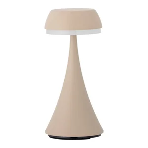 Béžová LED stolní lampa s kovovým stínidlem