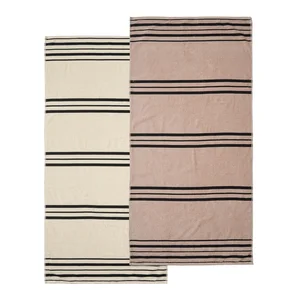 Béžová plážová osuška 75 × 150 cm – Banded Stripe