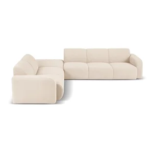 Béžová rohová pohovka z bouclé, levý roh