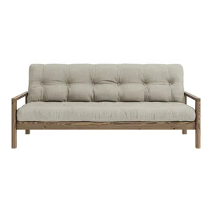 Béžová rozkládací lněná pohovka Knob 205 cm, Karup Design