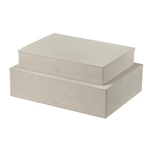 Béžová sada úložných boxů Sahla s víkem – 2 ks, Blomus