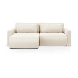 Béžová sametová rozkládací rohová pohovka Belfast