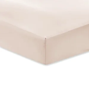 Béžové bavlněné saténové prostěradlo Bianca Classic 135x190 cm