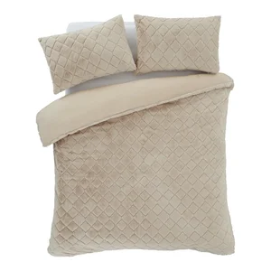 Béžové mikroplyšové povlečení 200x200 cm Cosy Diamond