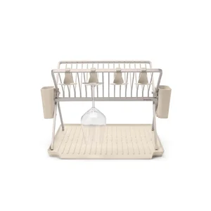 Béžový dvoupatrový odkapávač 42×51 cm Brabantia