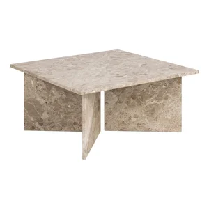 Béžový mramorový konferenční stolek Vega 90×90 cm