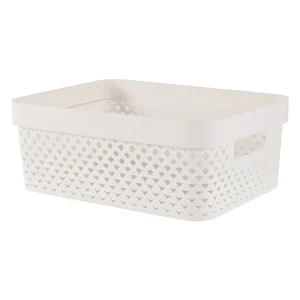 Béžový plastový úložný box Pure, 36x27x14 cm