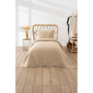 Béžový přehoz Waffle 160x220 cm – Mijolnir