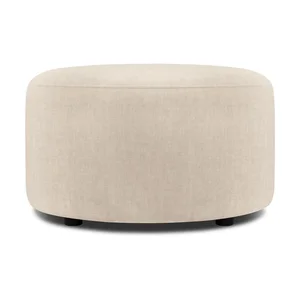 Béžový sametový puf Mazzini Sofas Debbie, ø 68 cm