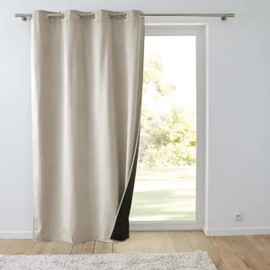 Béžový sametový termo závěs 140×260 cm Polarchic – komfort domova