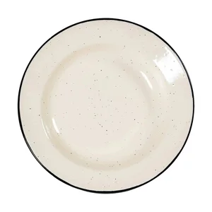 Béžový smaltovaný talíř Doris, 20 cm