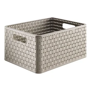 Béžový úložný koš z recyklovaného plastu Rotho Country
