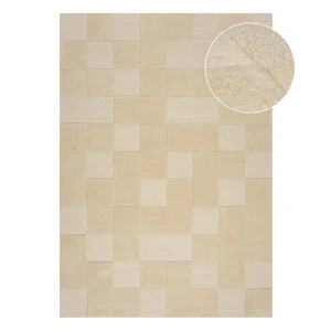Béžový vlněný koberec 230x160 cm Checkerboard Flair Rugs