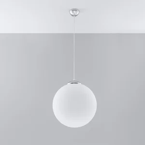 Bianco Bílé závěsné svítidlo s skleněným stínidlem 40 cm