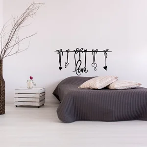 Bílá dekorativní samolepka Ambiance Love Headboard